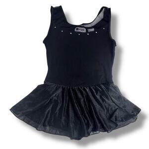 Girls Jacques Moret Stud Sparkle Skirted Tank Dance Leotard Size 8/10